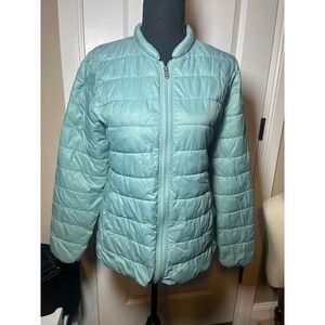 Roxy Womens‎ Puffer Jacket Lightweight Quilted Zip Up Mint Green Size 6